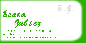 beata gubicz business card